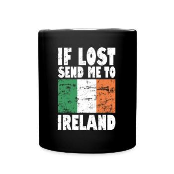Irland Flagge Spruch - Tasse einfarbig - Schwarz - Vorne