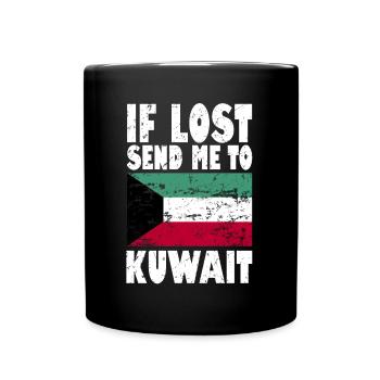 Kuwait Flagge Spruch - Tasse einfarbig - Schwarz - Vorne
