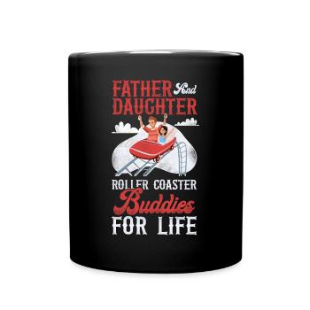 Roller Coaster Father Dad Daughter - Full Colour Mug - black - Front