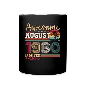 Awesome since August 1960 62nd Birthday Gift - Full Colour Mug - black - Front