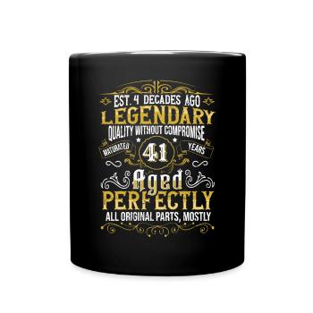 Vintage Légendaire - Vieilli parfaitement 41ème anniversaire - Mug uni - noir - Devant