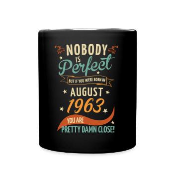 Personne n’est parfait né en août 1963 - Mug uni - noir - Devant
