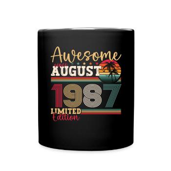 Awesome since August 1987 35th Birthday Gift - Full Colour Mug - black - Front