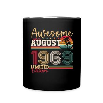 Awesome since August 1969 53rd Birthday Gift - Full Colour Mug - black - Front