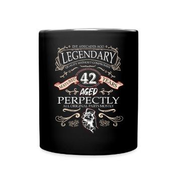 Vintage Légendaire - Vieilli parfaitement 42ème anniversaire - Mug uni - noir - Devant
