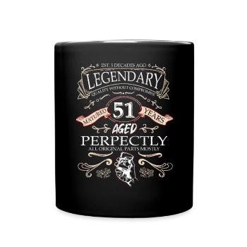 Vintage Légendaire - Vieilli parfaitement 51ème anniversaire - Mug uni - noir - Devant