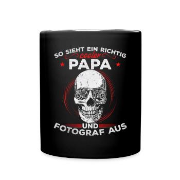 Fotograf Papa Kamera Fotografie Fotografen Papa - Tasse einfarbig - Schwarz - Vorne