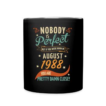 Personne n’est parfait né en août 1988 - Mug uni - noir - Devant