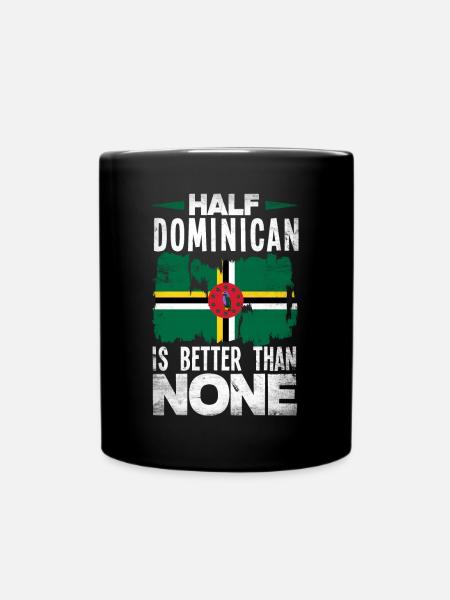Dominique Drapeau Moitié Dominicain Est mieux que Rien - Mug uni - noir