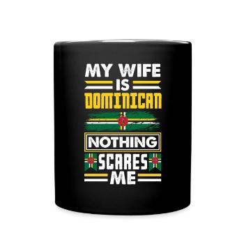 Dominica Dominican Dominica Flag My Wife Is - Full Colour Mug - black - Front