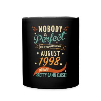 Personne n’est parfait né en août 1998 - Mug uni - noir - Devant