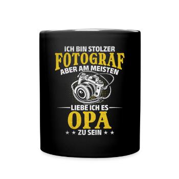 Fotokamera Kamera Fotografie Fotografen Opa - Tasse einfarbig - Schwarz - Vorne