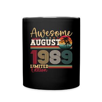 Awesome since August 1989 33rd Birthday Gift - Full Colour Mug - black - Front