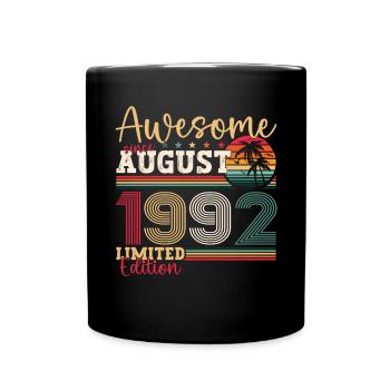 Awesome since August 1992 30th Birthday Gift - Full Colour Mug - black - Front