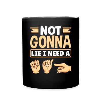 ASL Alphabet American Sing Language ASL Teacher I - Full Colour Mug - black - Front