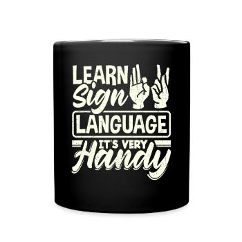 ASL Alphabet Teacher American Sing Language Its - Full Colour Mug - black - Front