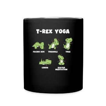 T rex Yoga geschenk - Tasse einfarbig - Schwarz - Vorne