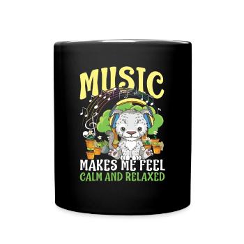 Musik Makes Me Feel Calm And Relaxed - Tasse einfarbig - Schwarz - Vorne