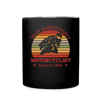 Moto vintage 1984 cyclomoteur anniversaire - Mug uni - noir - Devant