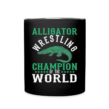 Crocodile Alligator Wrestling Reptile Cadeau - Mug uni - noir - Devant