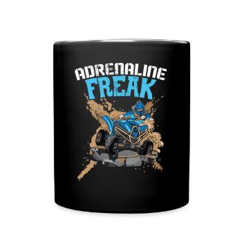 Adrenaline Freak Quad Bike ATV Offroading Offroad - Full Colour Mug - black - Front