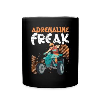 Adrenaline Freak Quad Bike ATV Offroading Offroad - Full Colour Mug - black - Front