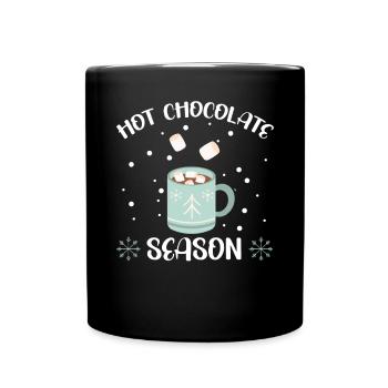 Hot Chocolate Season Snow Winter Season Drink - Full Colour Mug - black - Front