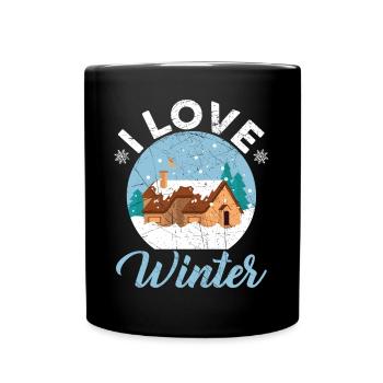 I Love Winter Snow Snowy Climate Winter Season - Full Colour Mug - black - Front