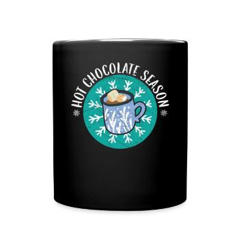 Hot Chocolate Season Snow Winter Season Drink - Full Colour Mug - black - Front