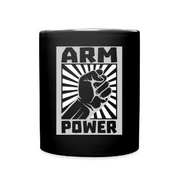 Arm Power Vintage Arm Wrestling - Full Colour Mug - black - Front