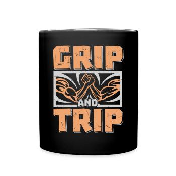 Grip And Trip Arm Wrestling - Full Colour Mug - black - Front