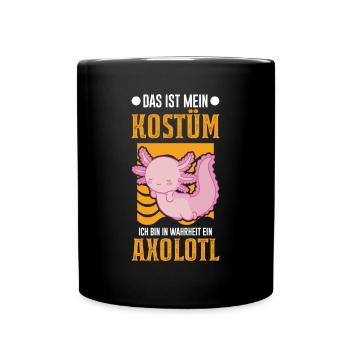 Axolotl Kostöm Halloween Schwanzlurch - Tasse einfarbig - Schwarz - Vorne