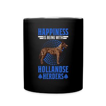 Happiness is being with Hollandse Herders - Full Colour Mug - black - Front