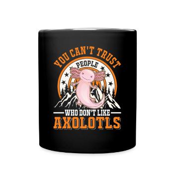 Axolotl Geschenk Schwanzlurch - Tasse einfarbig - Schwarz - Vorne