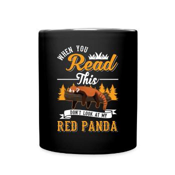 Red Panda Gift Cat Bear - Full Colour Mug - black - Front