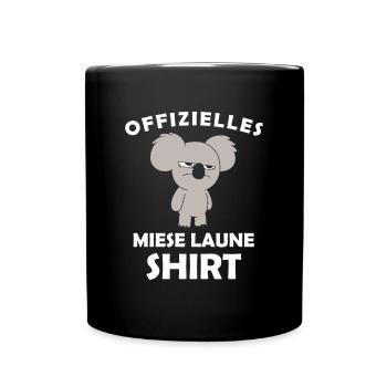 Offizielles Miese Laune Shirt - Tasse einfarbig - Schwarz - Vorne