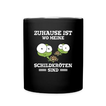 Zuhause Ist Wo Meine Schildkröten Sind - Tasse einfarbig - Schwarz - Vorne