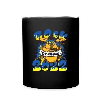Rock For Ukraine 2022 Percussion Instrument - Full Colour Mug - black - Front