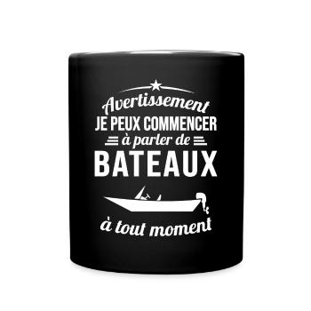 Parler De Bateaux À Tout Moment Cadeau Pêcheur - Mug uni - noir - Devant