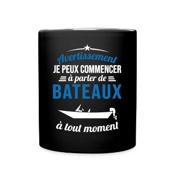 Parler De Bateaux À Tout Moment Cadeau Pêcheur - Mug uni - noir - Devant