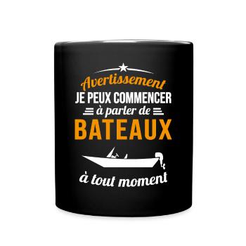Parler De Bateaux À Tout Moment Cadeau Pêcheur - Mug uni - noir - Devant
