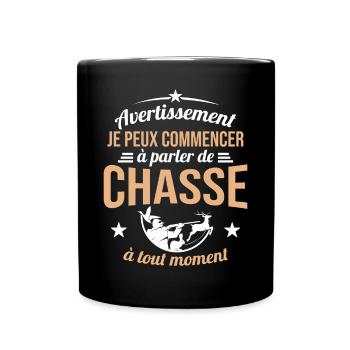 Parler De Chasse à Tout Moment Cadeau Chasseur - Mug uni - noir - Devant