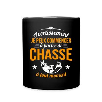 Parler De Chasse à Tout Moment Cadeau Chasseur - Mug uni - noir - Devant