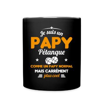 Un Papy Pétanque Comme Un Papy Normal - Mug uni - noir - Devant