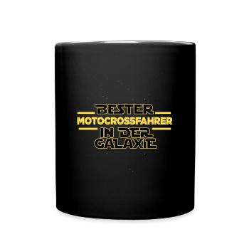 Bester Motocrossfahrer in der Galaxie - Tasse einfarbig - Schwarz - Vorne