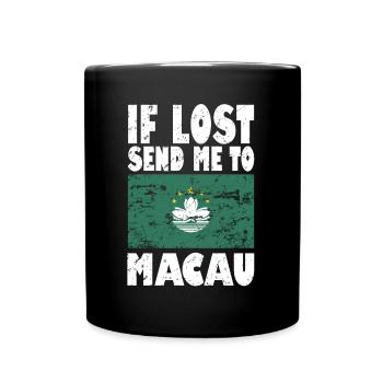 Macau Flagge Spruch - Tasse einfarbig - Schwarz - Vorne