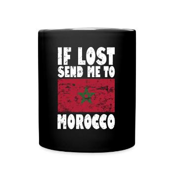 Marokko Flagge Spruch - Tasse einfarbig - Schwarz - Vorne