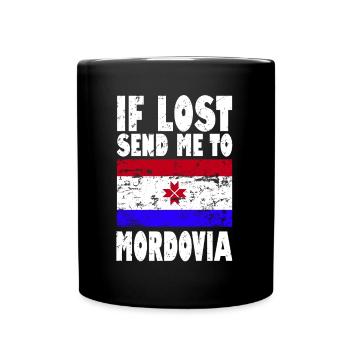 Mordovia Flag Slogan - Full Colour Mug - black - Front