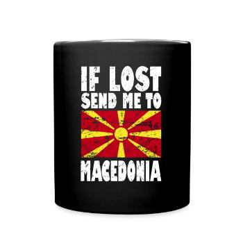 Mazedonien Flagge Spruch - Tasse einfarbig - Schwarz - Vorne