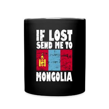 Mongolia Flag Saying - Full Colour Mug - black - Front
